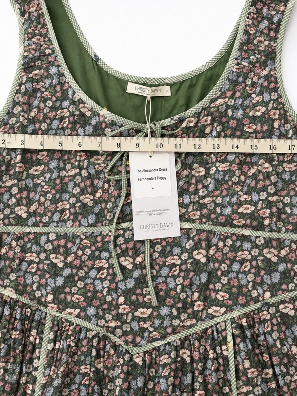 Christy Dawn Green Floral Alessandra Dress in Fern Flanders Poppy - Picture 4 of 5